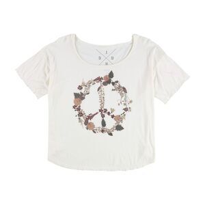 Jedidiah Womens Floral Peace Sign Graphic T-Shirt, NWT